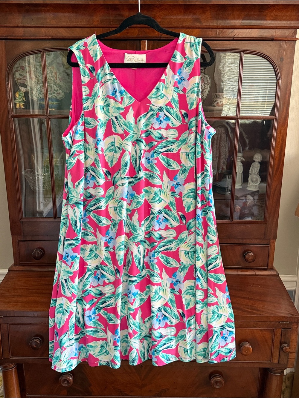 Pappagallo Pink Floral Sleeveless A-Line Dress